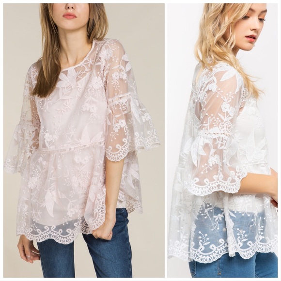 Savanna 2 Piece Fairy Lace Top - Picture 3 of 10